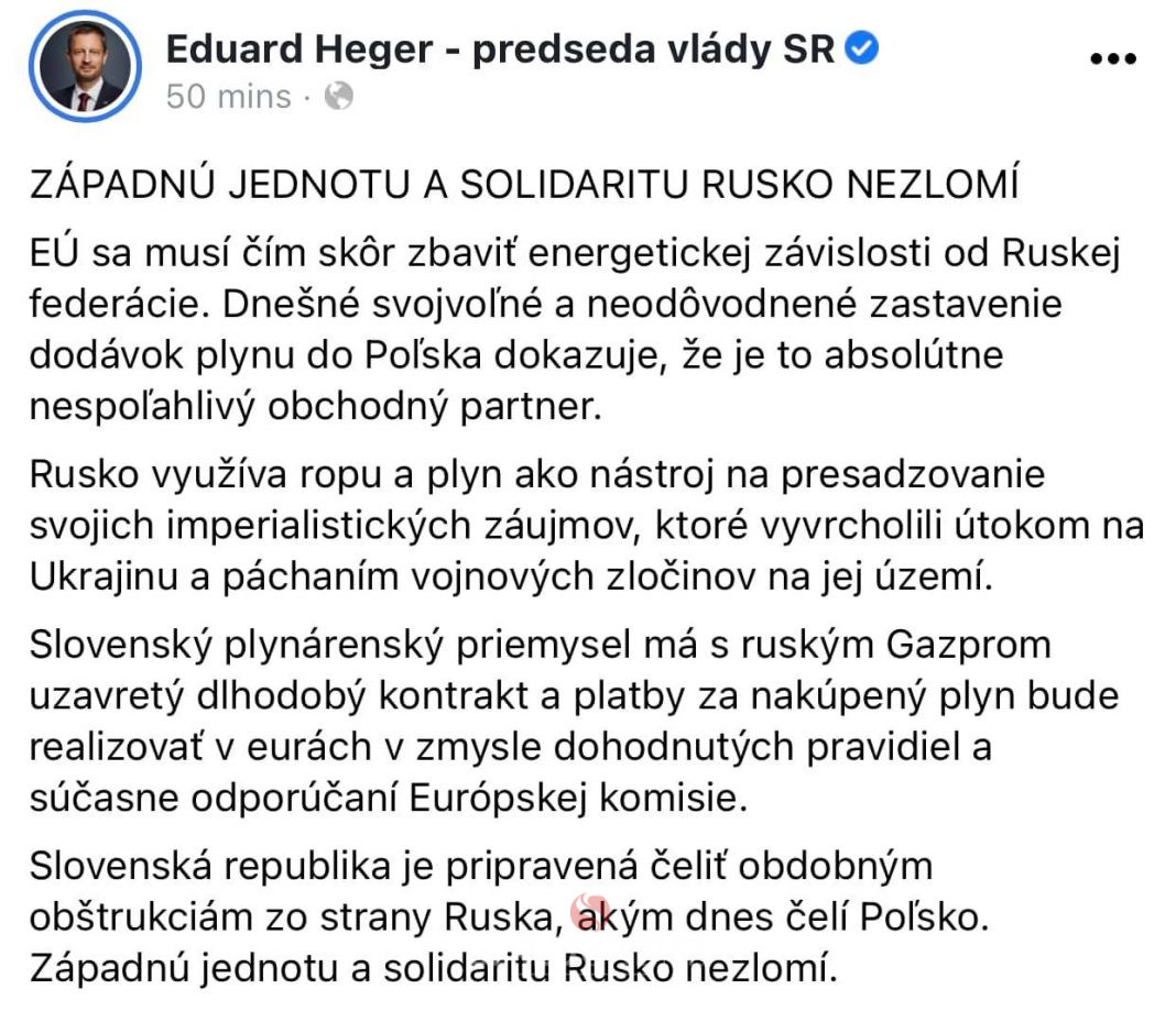 Eduard Heger k situacii FB