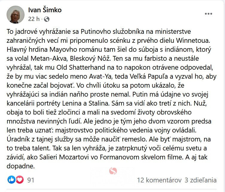 Ivan Simko FB status