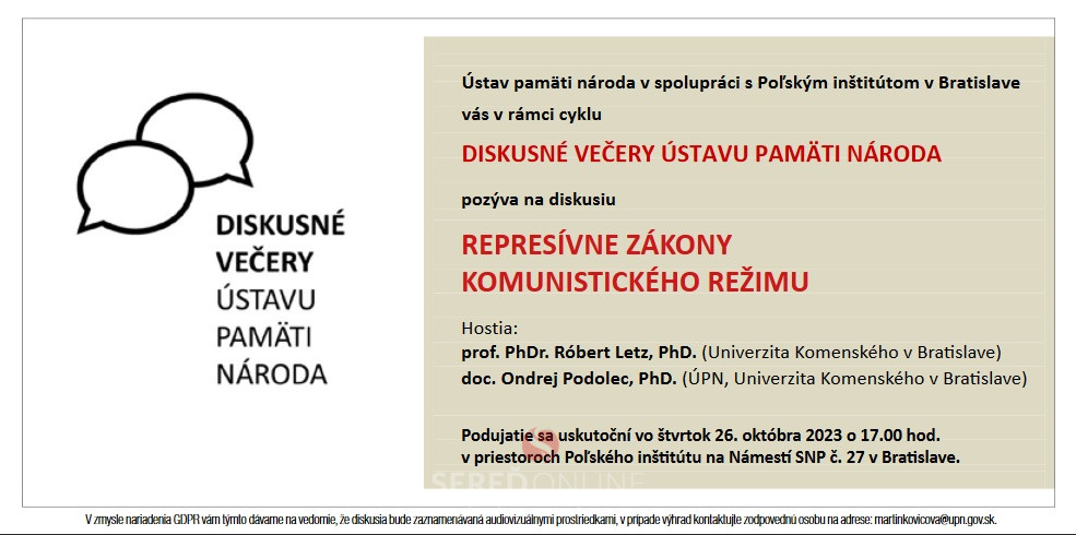 Diskusia Represívne zákony komunistického režimu