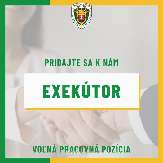 Daňový úrad Trnava ponúka prácu na pozíciu EXEKÚTOR